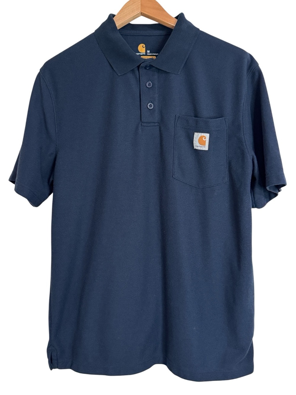 Carhartt Men’s Navy Original Fit Pocket Polo with Logo Patch Workwear size M
